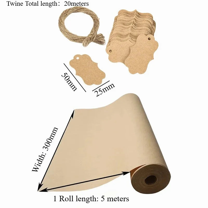 Christmas Decoration 2025 Kraft Paper Tags DIY Wrapping Gift Flowers Xmas Tree Hanging Label Christmas New Year Party Wrapping Zpaxo