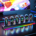Smart RGB Nixie Tube Clock Night Light With Bluetooth APP DIY Digital Analog Glow Desktop Decoration Light For Gaming Home Decor Zpaxo Base With Light