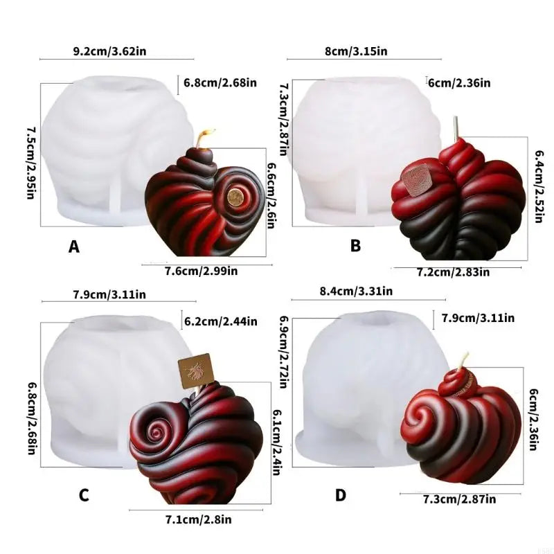 Heart Silicone Molds Soap Making Easy Demolding Epoxy Resin