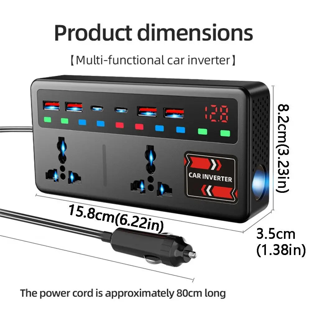 12V 24V DC220V Car Inverter Power Adapter 200W Converter Multi Zpaxo