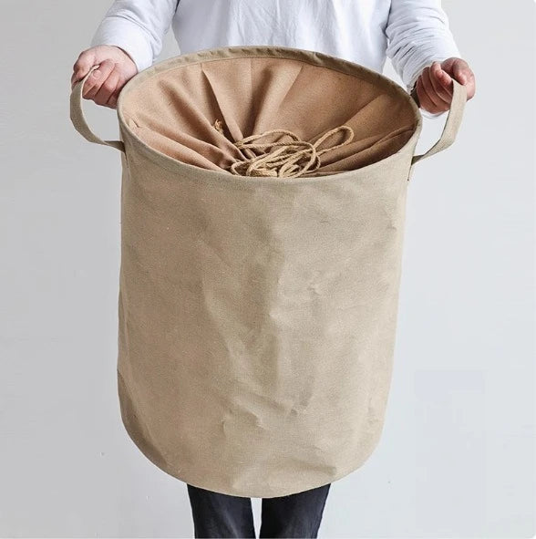 Fabric dirty clothes basket folding large dirty clothes bucket clothes storage bucket drawstring storage bucket Zpaxo extra large