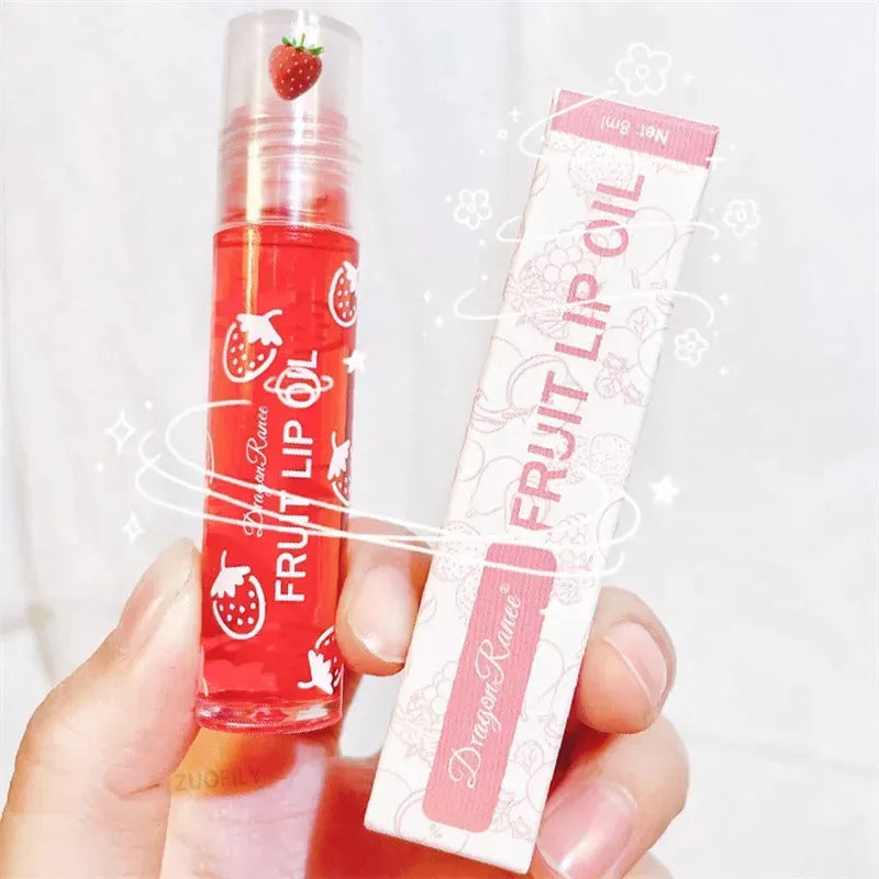 Fruit Lip Gloss Transparent Lip Oil Moisturizing Reducing Lip Lines Nourishes Lips Waterproof Long-lasting Liquid Lips Cosmetics Zpaxo