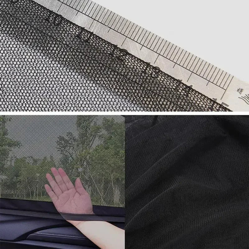 Car Rear Side Window Sunshade 99 UV Block Anti-mosquito Mesh Foldable