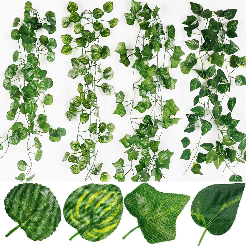 2 4 8 10M Artificial Ivy Leaves Garland Hanging Vines Fake Plants