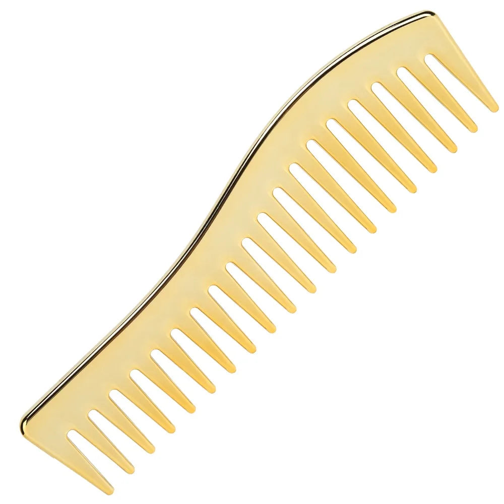 Travel Use No Handle Wide Tooth Comb Plastic Gold Salon Professional Zpaxo