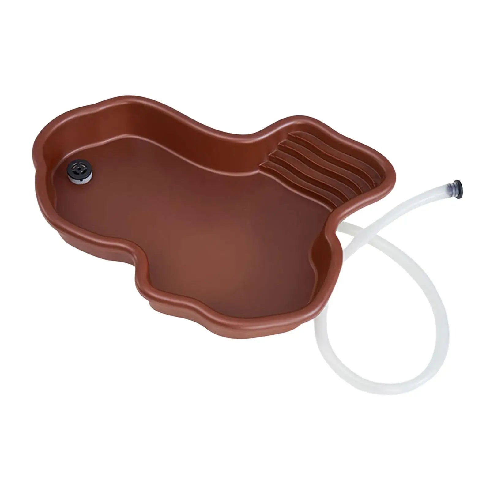 Reptile Bathing Pool & Turtle Feeding Dish with Ramp & Drain Reptile Bathing Bowl Zpaxo With Hose