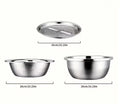 New 3pcs Stainless Steel Multifunctional Strainer, and Mixing Bowl for Washing and Slicing Fruits, Vegetables Tools Zpaxo 3pcs silver 26cm