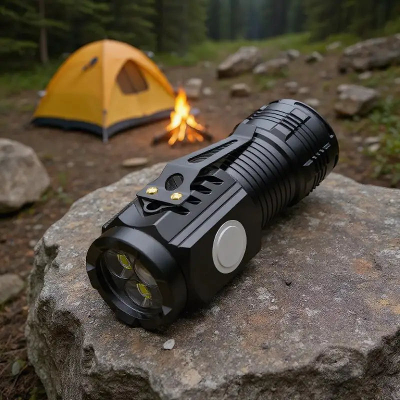 Three Eyed Extreme Illumination Tactical Flashlight Rechargeable Mini Zpaxo