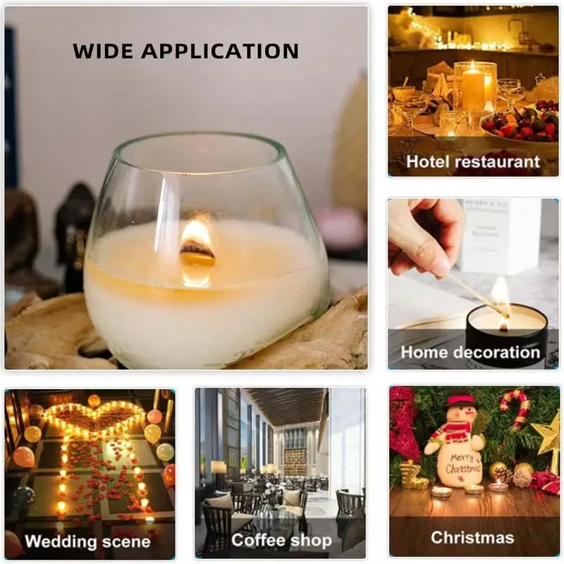 60pcs Candle Making Kits Includes 20pcs Wooden Candle Wicks, 20pcs Iron Shelfs, 20pcs Candle Labels for Soy Wax, Beeswax Zpaxo