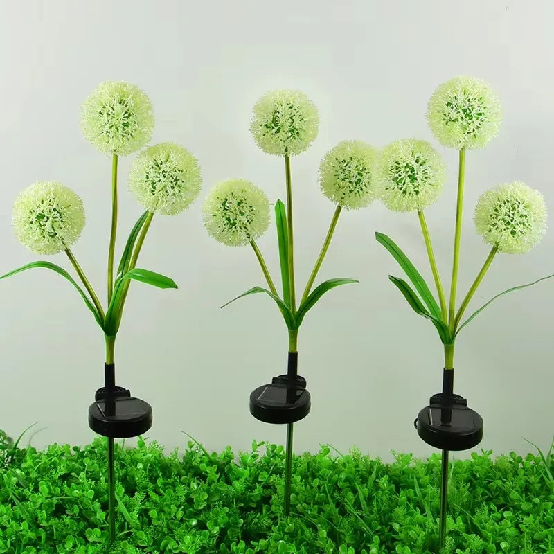 Outdoor Waterproof Solar Light Multiple Color Bulb Dandelion Ground Light for Outdoor Garden Villa Decoration Lawn Lamp Zpaxo