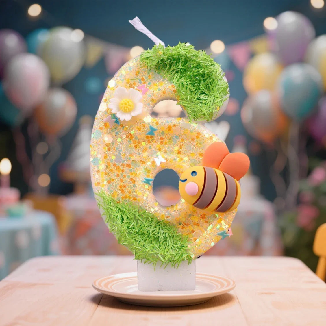 Bee Digital Birthday Cake Candles 0-9 Festive Children's Decorations