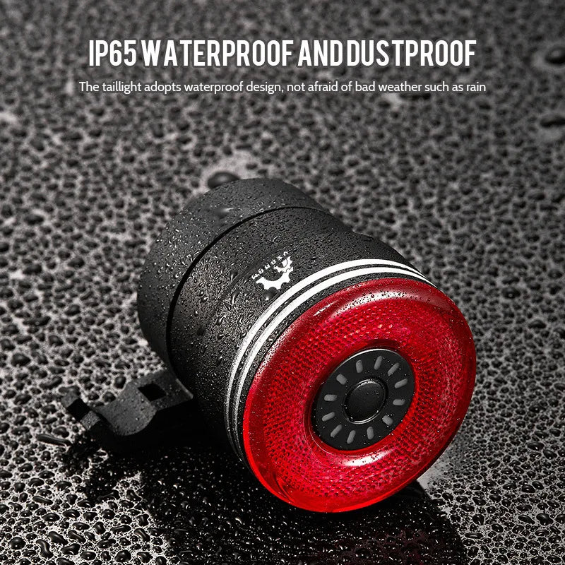 Bicycle Taillights USB Charging Intelligent Sensing Vibrate Brake Lights Mountain Road Bike Night Riding High Brightness Warning Zpaxo
