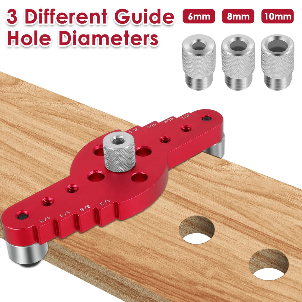 4.1 to 10cm Vertical Pocket Hole Jig Self Centering Dowel Drill Guide Pin Fixture Woodworking Sliding Drilling Punch Guide Set Zpaxo