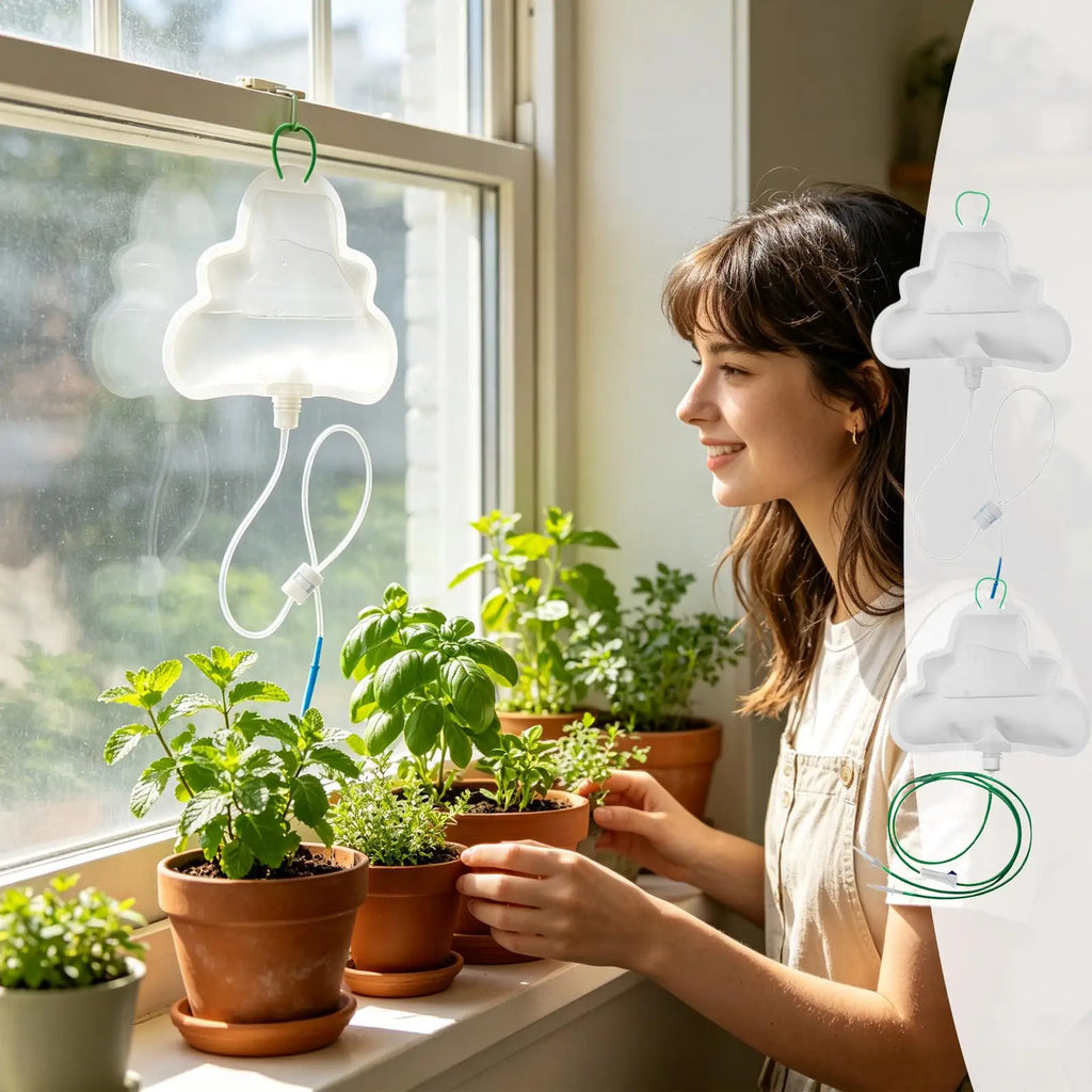 Vacation Watering System for Plants 5 Pieces 500mL Cute Adjustable Bag Plant Watering Devices for Raised Bed Greenhouse Outdoor Zpaxo