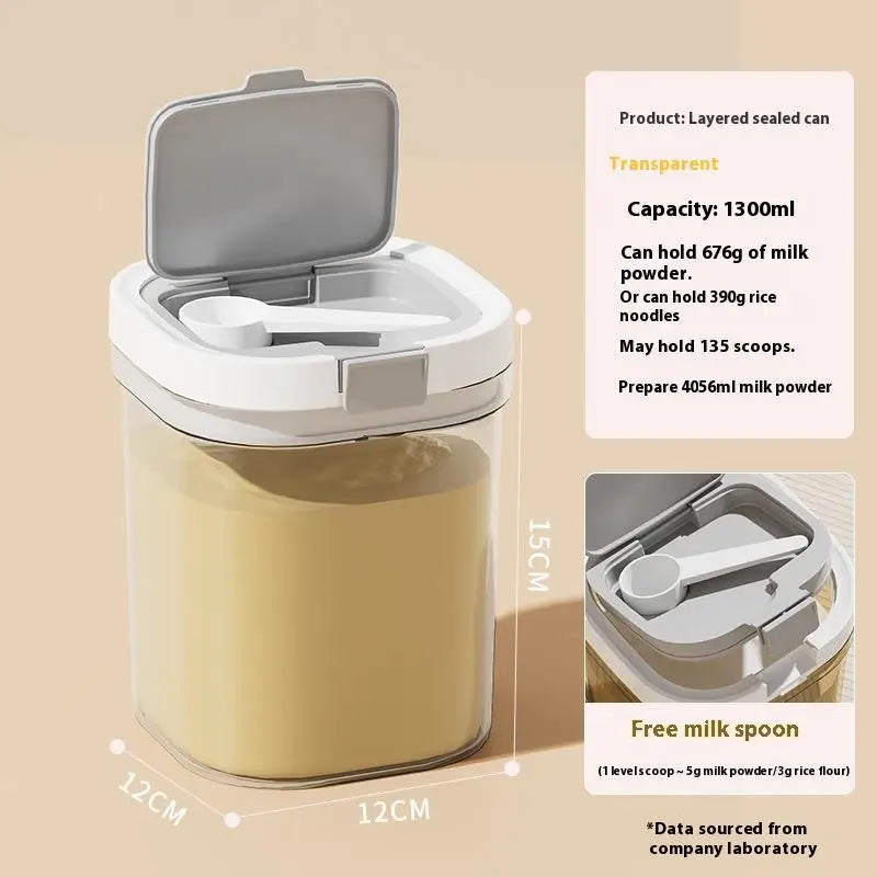 800 1300 Airtight Milk Powder Container Storage Box Food Spoon Zpaxo Transparent M