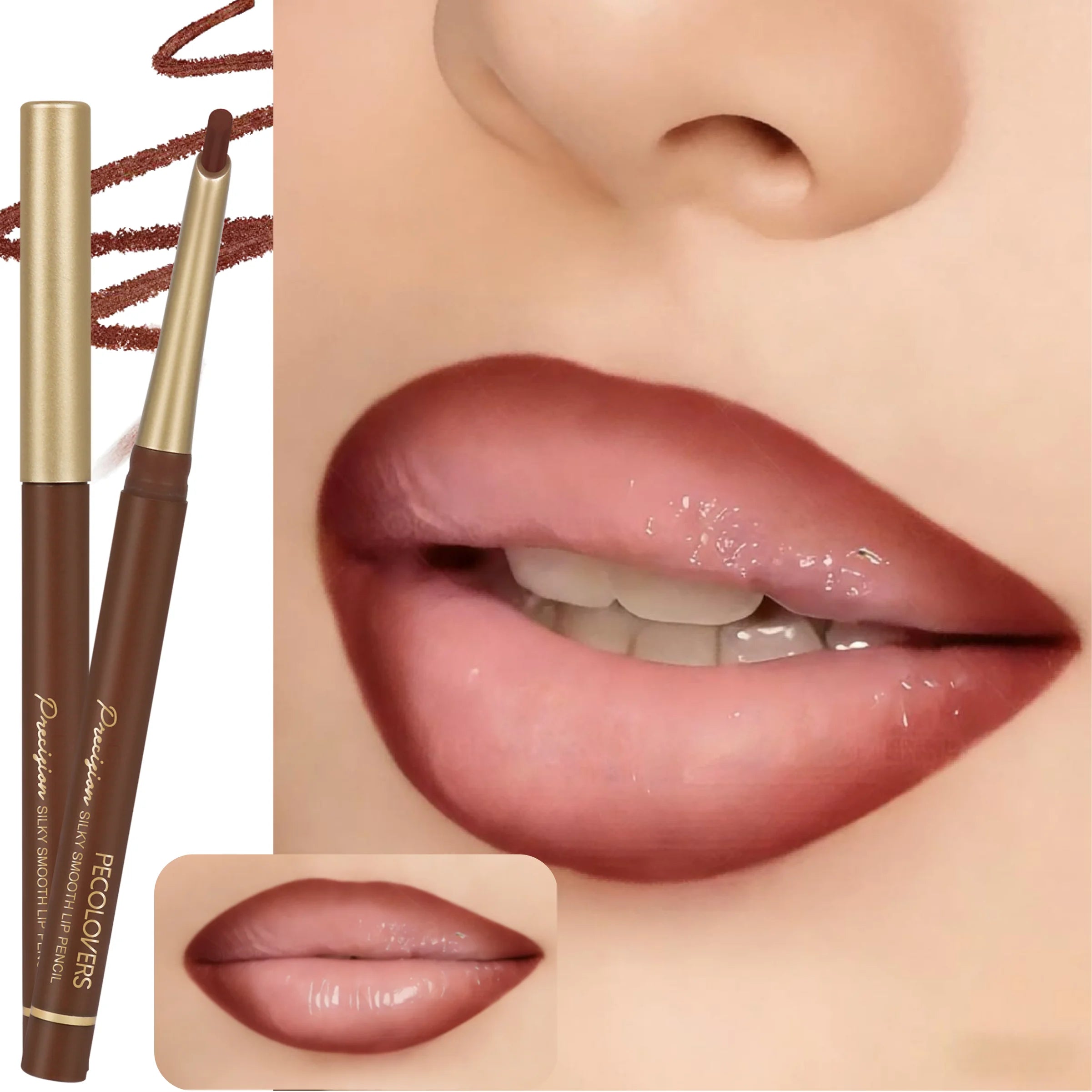 1PC Waterproof Matte Lip Liner -like Effect Pencil Long-Lasting Non-Staining Moisturizing Lip Makeup for All Skin Types Zpaxo