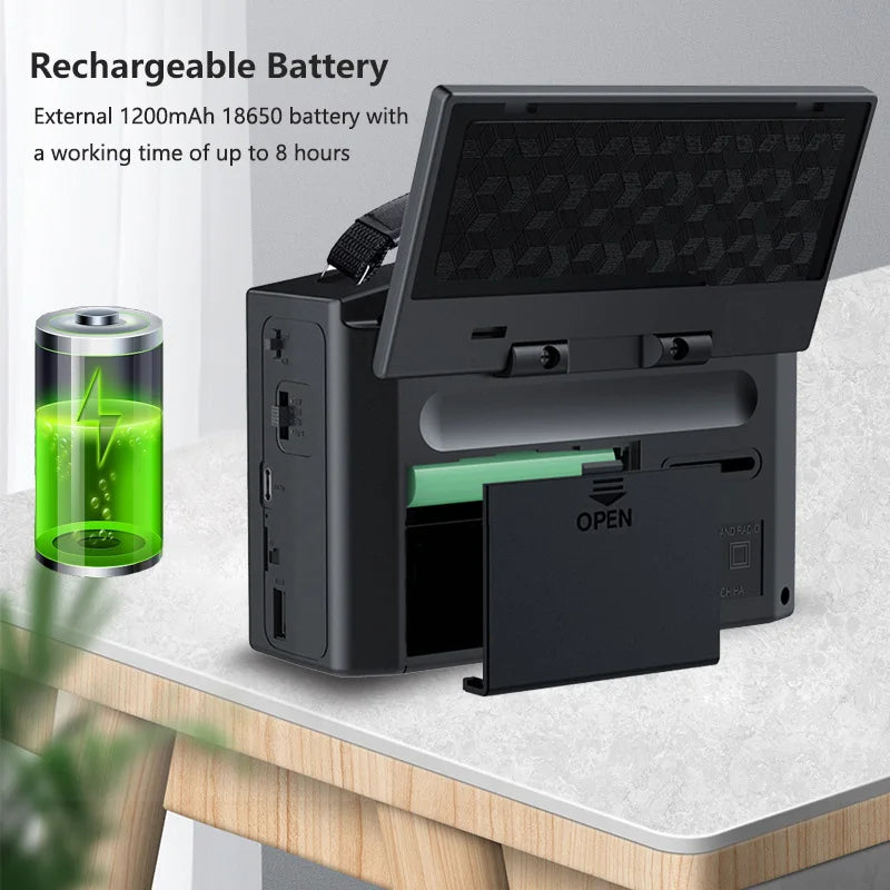 Portable Rechargeable FM AM SW Radio Outdoor Solar Full Band
