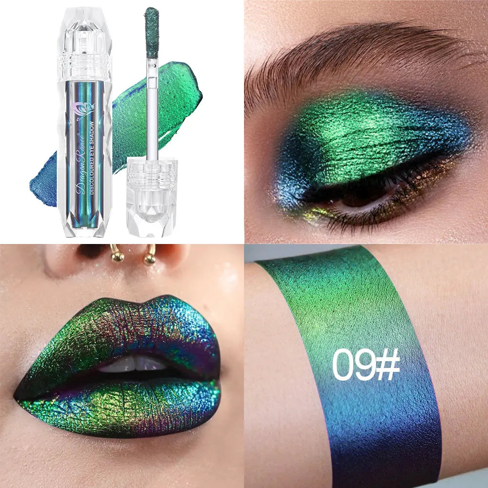 Chameleon Metal Lip Gloss Liquid Lipstick Brightening Long-Lasting Lip Gloss Multi-Color Long-Lasting Moisturizing Non-Stick Cup Zpaxo 09Dr9006