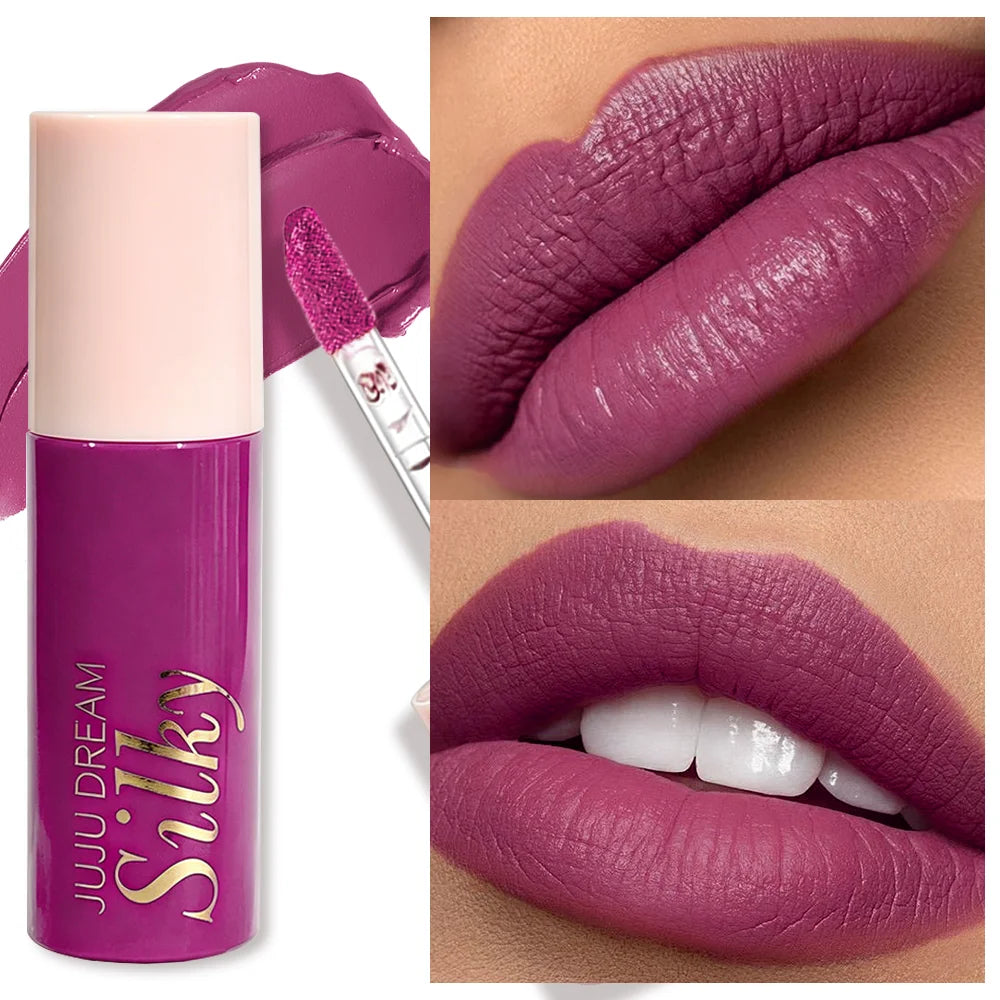 Waterproof Matte Lipstick Women Pink Nude Lip Tint Silky Velvet Zpaxo