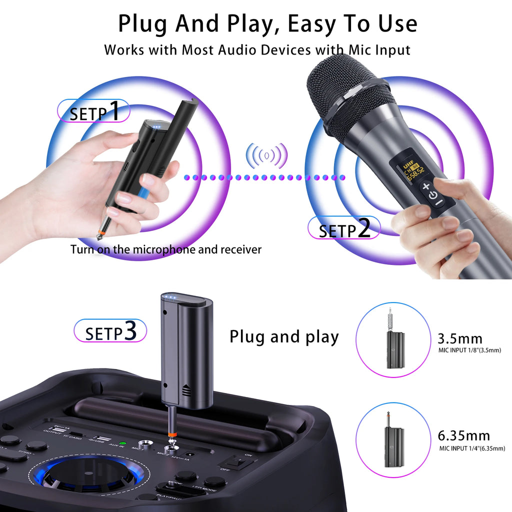 Karaoke Microphone Wireless Mic Universal Professional UHF Dynamic