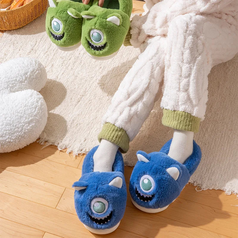 Unisex Winter Cloud Feel Plush Slippers Warm Cartoon Thick Sole