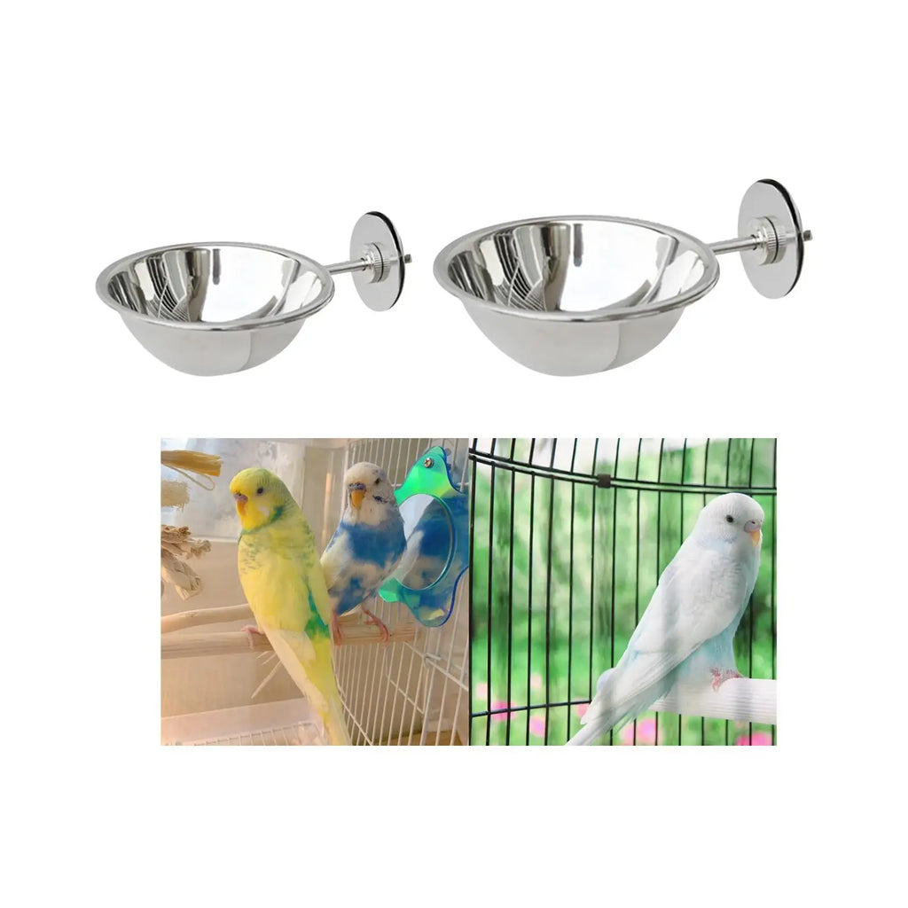 Bird Cage Feeding Bowl Clamp Detachable Portable Feeders Small Animal Zpaxo