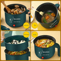 Mini Electric Cooker Non-Stick 1-2 Person Single/Dual Hot Pot Steamer Multifunctional Home Kitchen Appliance Zpaxo Single Layer EU