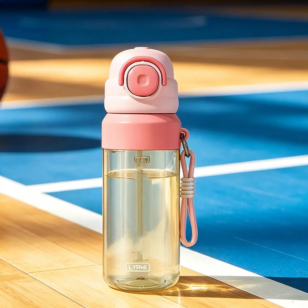 Outdoor Water Bottle Leak-Proof Straw Spout Drop-Resistant With Lanyard Water Misting Sports Bottle For Teens Students Men Zpaxo