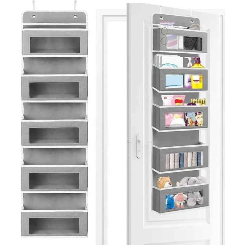 5-Shelf Hanging Door Organizer – 5 Large Pockets, Anti-Tilt Door Storage Organizer Zpaxo