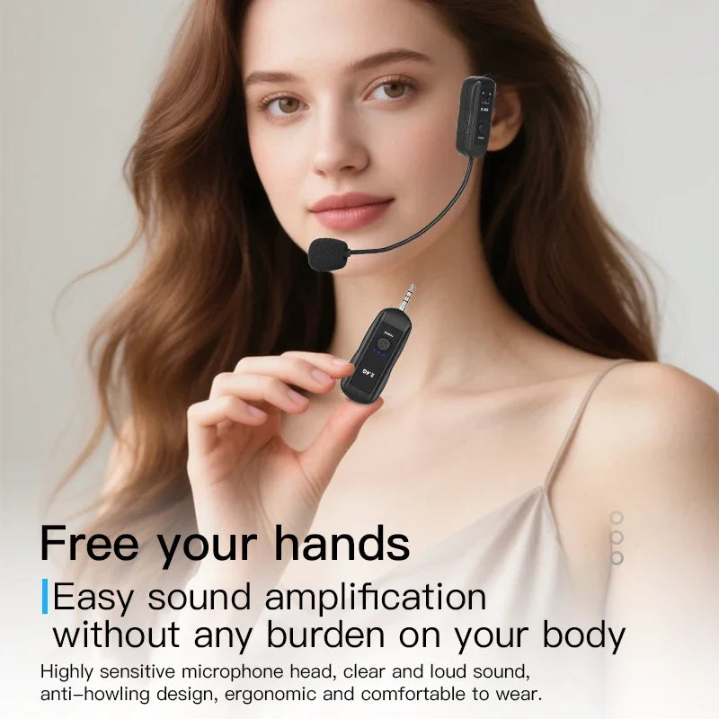 KEBIDUMEI Head-mounted Microphone Mic Wireless Lavalier Amplifier