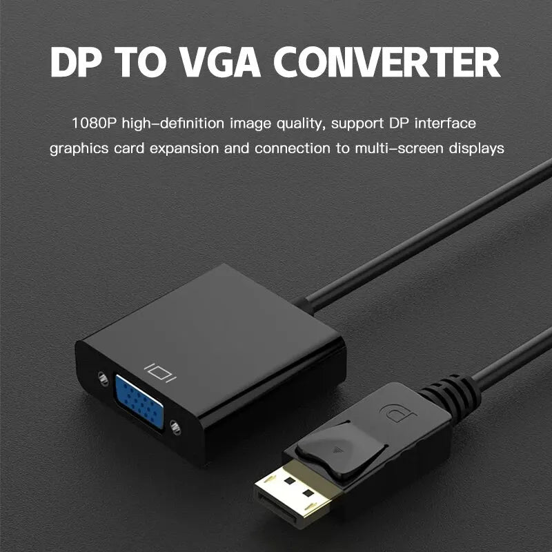 Displayport VGA Adapter 1080p DP Male Female Converter Cable Zpaxo