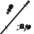 1.8M Telescopic Flag Pole with Tangle-free 360 Rotating Rings Stainless Steel Guide Banner Flag Pole Wall Mount for Garden Yards Zpaxo Telescopic Flag Pole