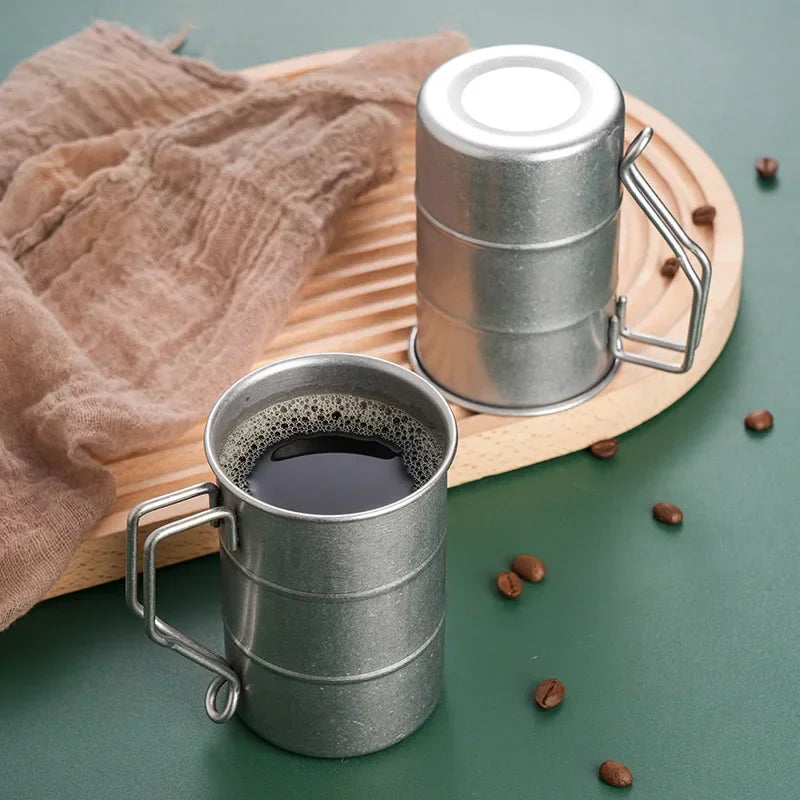 304 Stainless Steel Vintage Outdoor Marco Cup, Water Cup, Industrial Style, Creative Coffee, Camping, Picnic, Beer Coffee Mug Zpaxo