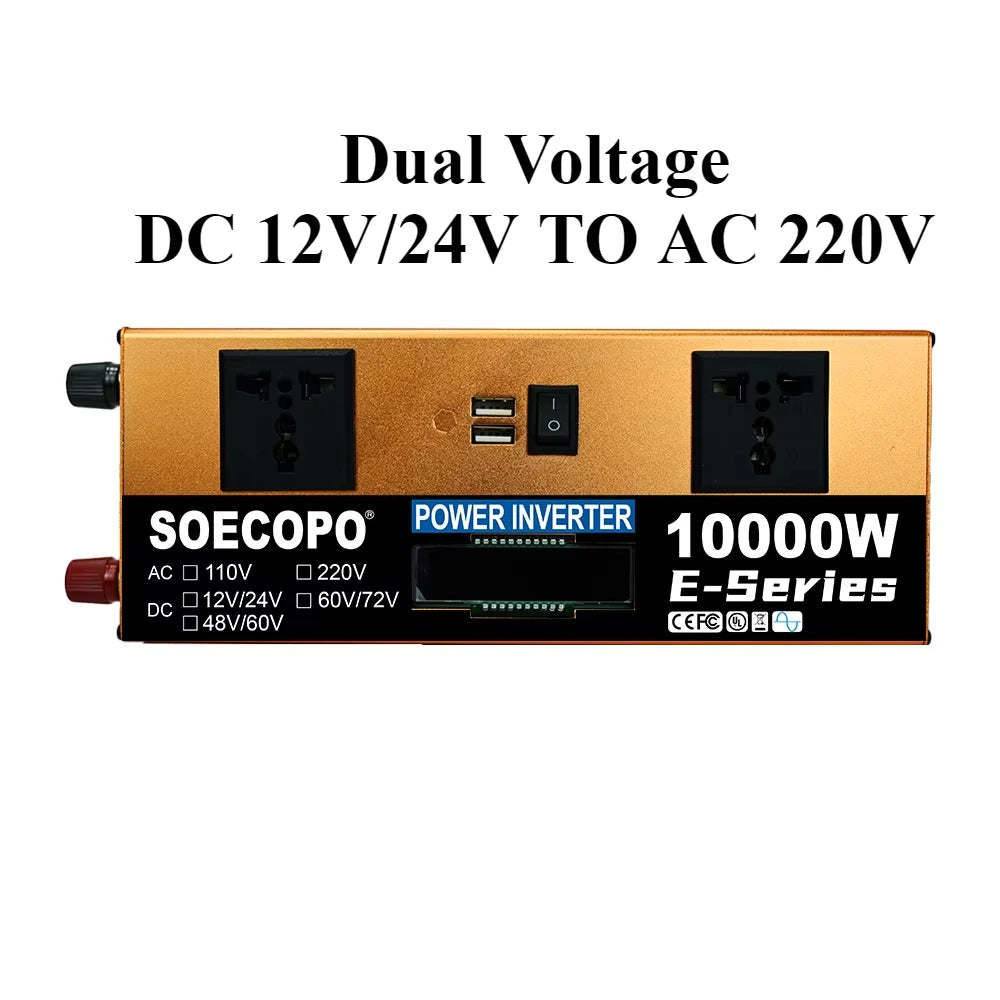 SOECOPO 10000W Solar System 300W Panel 100A MPPT Controller Smart Inverter 12V/24V to 110V 220V AC for Home RV Camping CE FCC Zpaxo only Inverter 220V