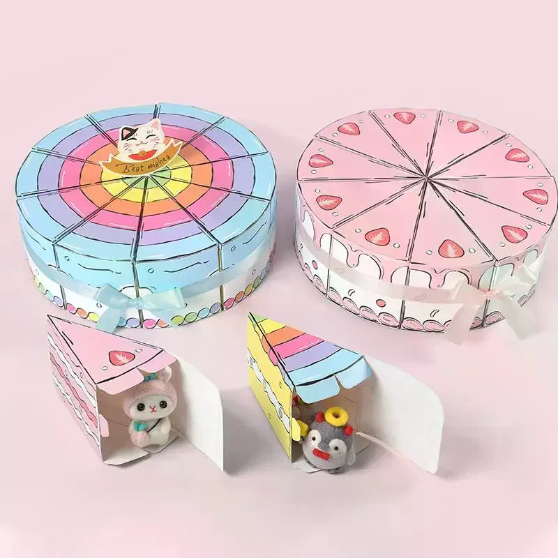 Triangular Cake Shaped Paper Box Cookie Candy Baby Shower Favors Zpaxo