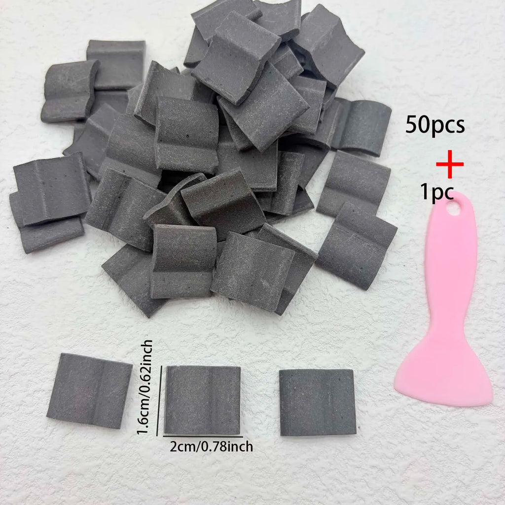 Miniature Clay Roof Tiles for Dollhouse & DIY Model Buildings Miniature Craft Tiles Zpaxo gray