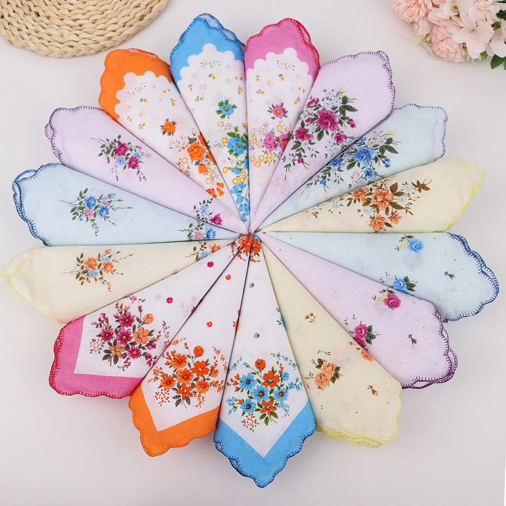 4 Floral Wedding Handkerchief Vintage Bride Bridesmaids Guests