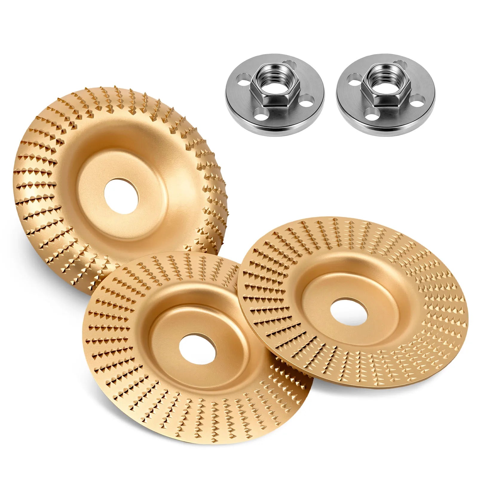 Wood Carving Disc Set For Angle Grinder 16mm A3 Steel Anti Clog Shaping Sanding Wheel Flat Curved Beveled For Woodworking Stump Zpaxo Set C 3Pcs 3style