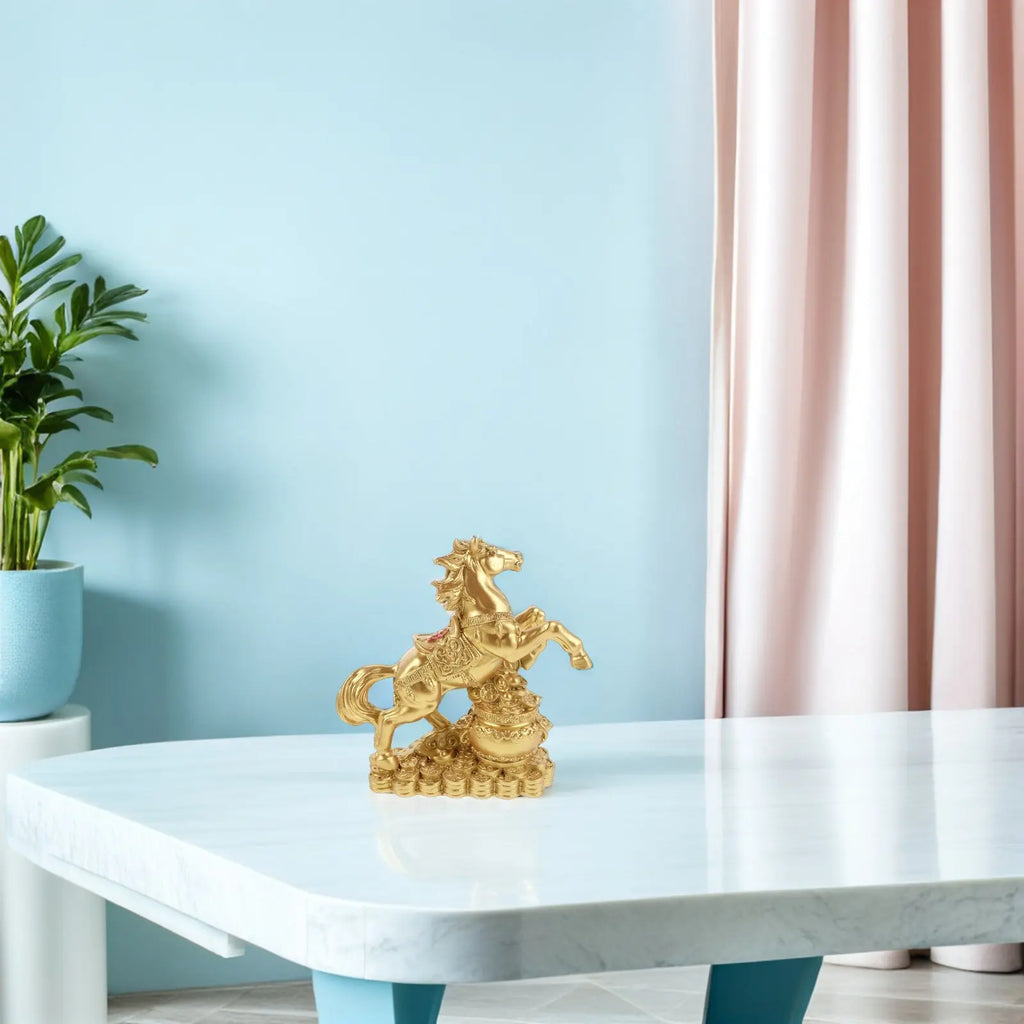 Resin Horse Ornament 13 5x13x5cm Standing Statue Lunar Year