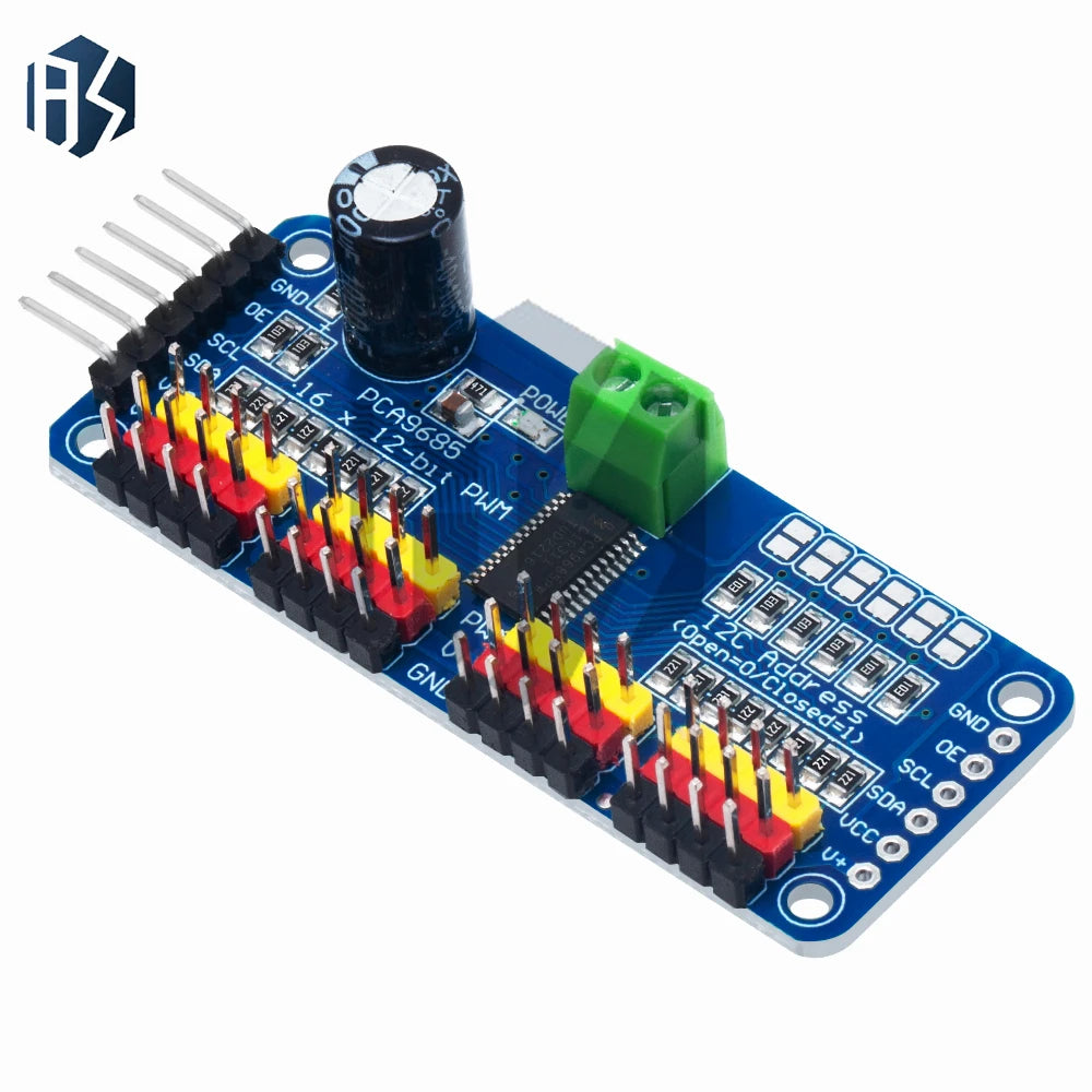 PCA9685 16-Channel 12-bit PWM Servo Driver Board with I2C Interface - Servo Shield Module for Arduino Zpaxo