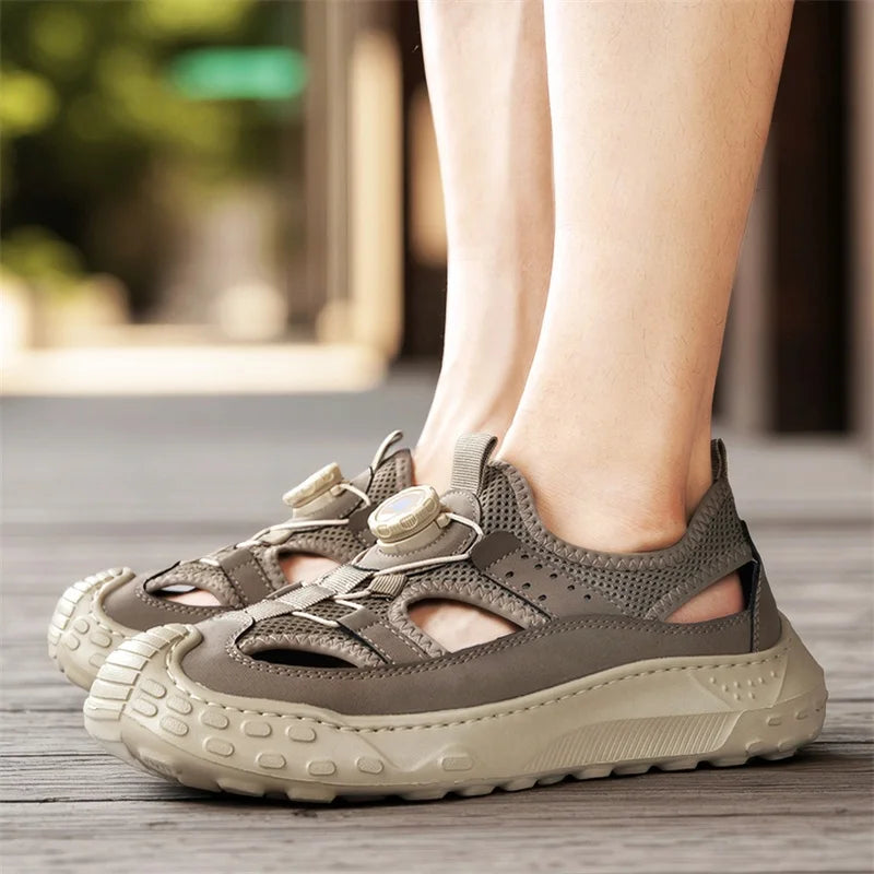 Summer Men Sandals Leather Mens Casual Shoes Outdoor Beach Roman