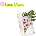 1pcs Elegant Acrylic Vase with Flowers – Modern Clear Frame for Bedroom, Living Room & Home Decor Zpaxo 1pcs