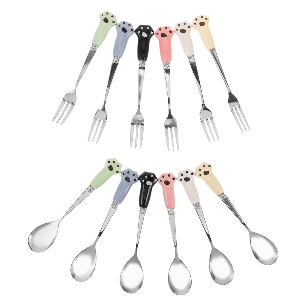 Pet Feeding Tools Stainless Steel Multifunctional Long Handle Spoon