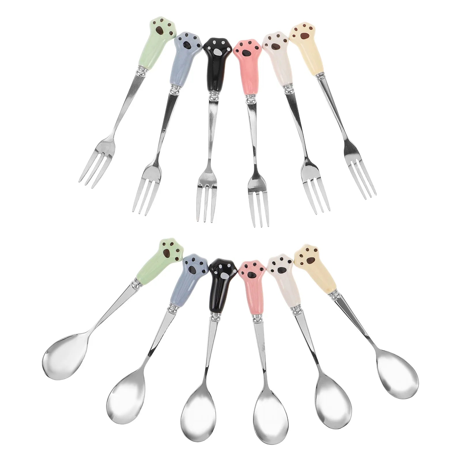 Pet Feeding Tools Stainless Steel Multifunctional Long Handle Spoon