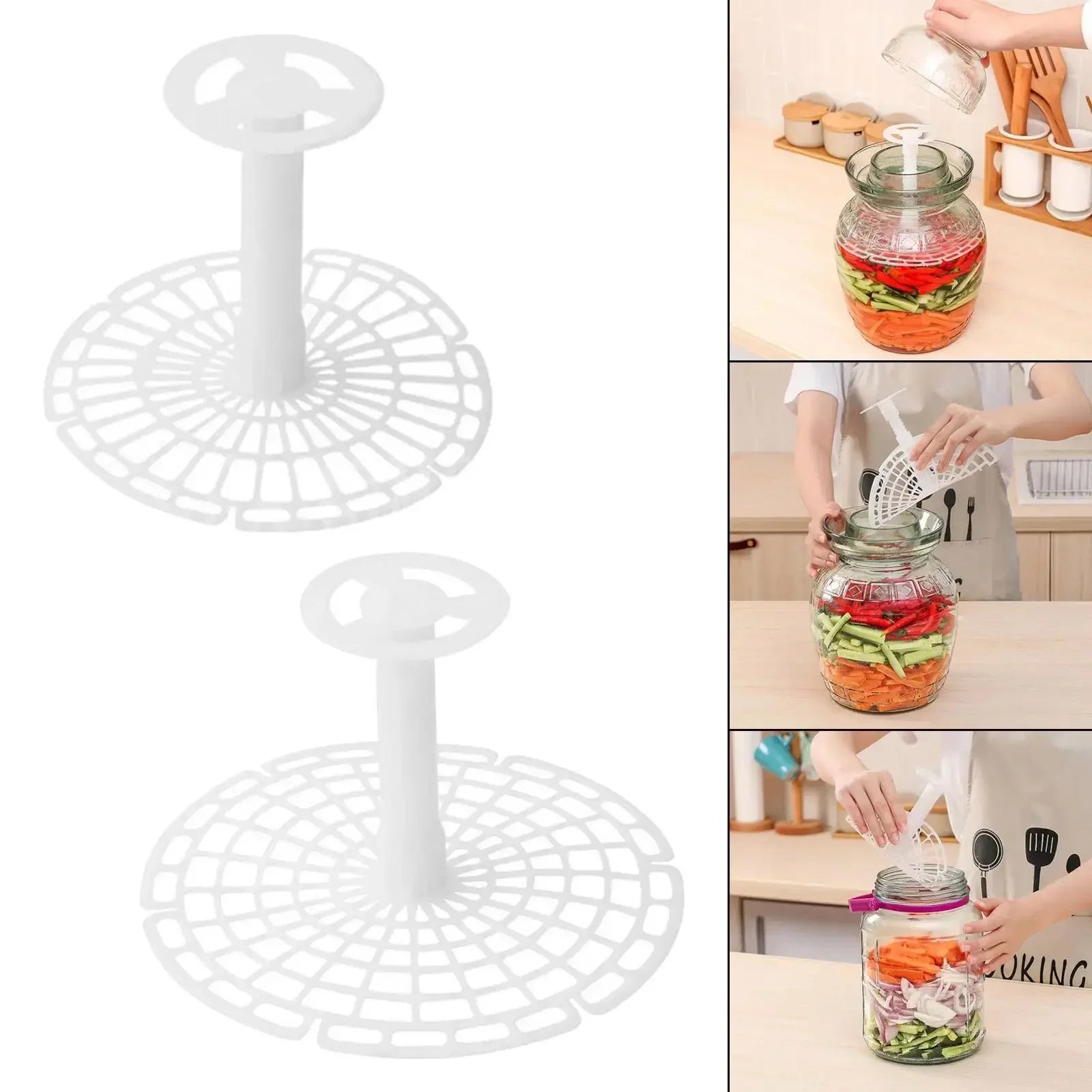 1pc Pickle Jar Press Plastic Holder For Compaction In Kimchi Jar Pickle Jar Tool Home Making Kimchi Kitchen Gadgets Zpaxo