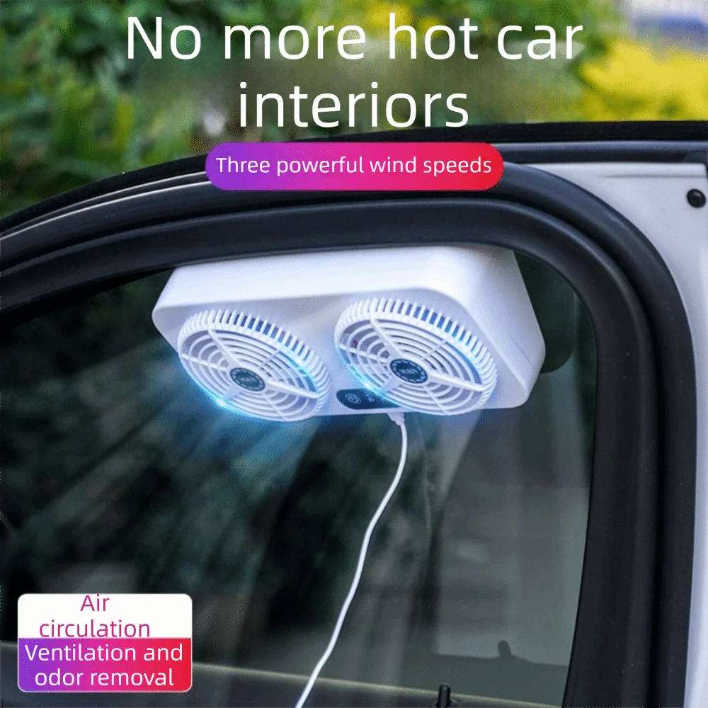 USB Powered Car Cooling Fan 5W Power Energy Saving Window Front Rear Zpaxo