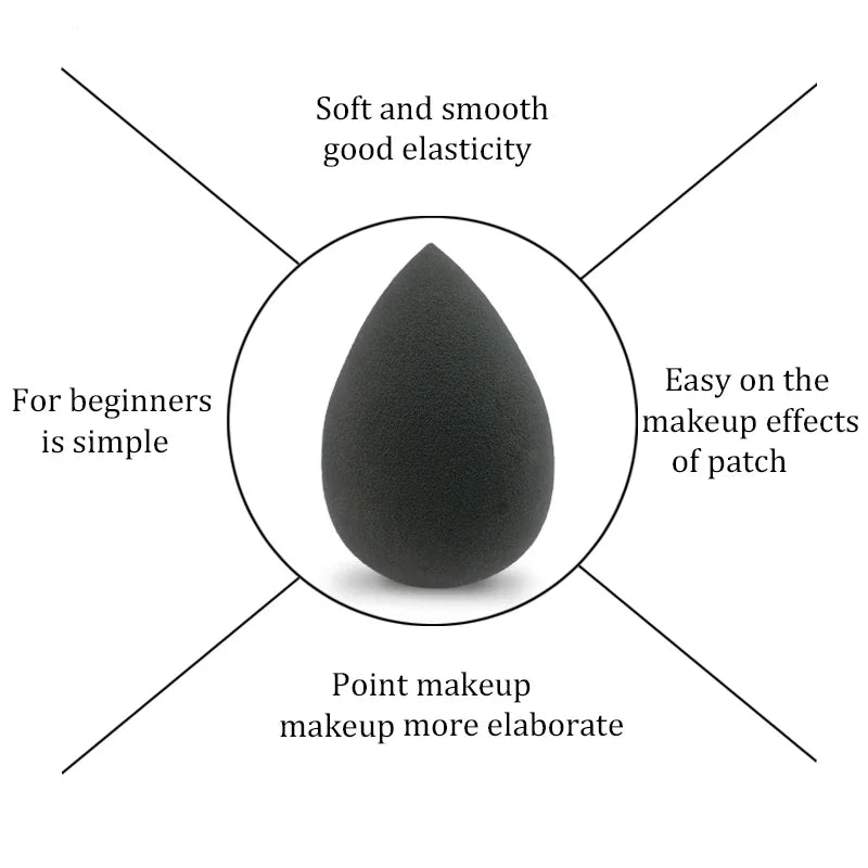 Black Makeup Applicator Super Soft Sponge Powder Blender Smooth Foundation Contour Blending Puff Zpaxo