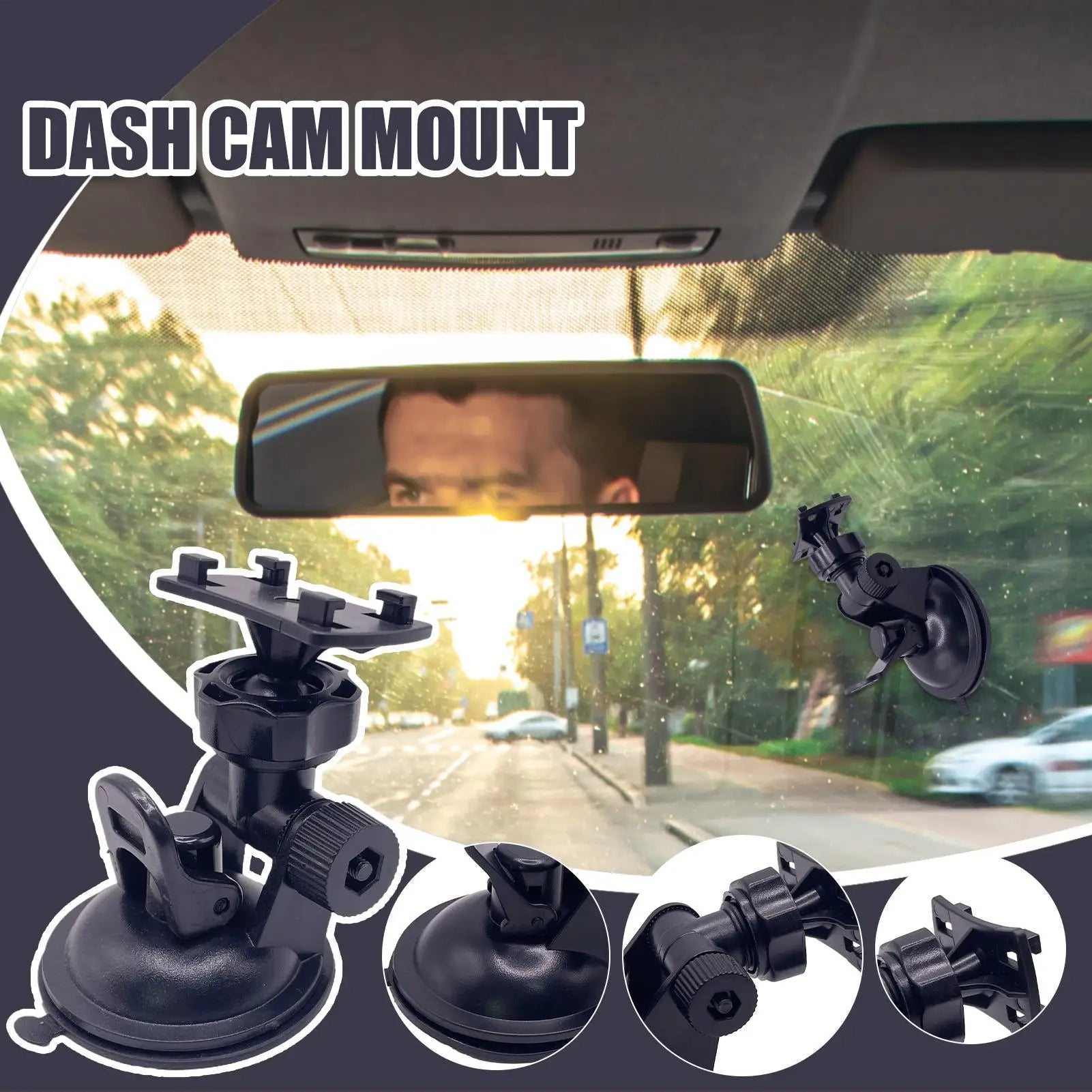 Suction Cup Camera Mount Dash Cam Bracket For Window Adjustable Angle Quick Release Automobile Interior Accessories For Zpaxo