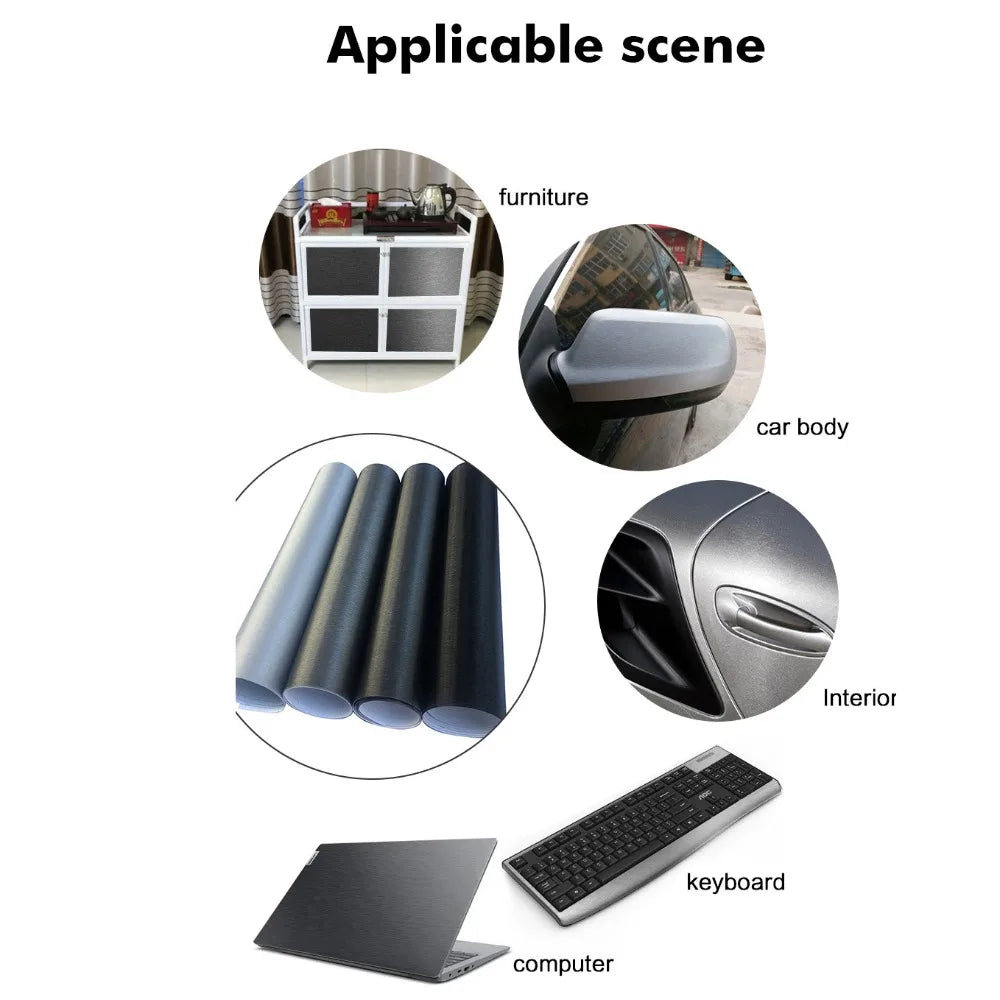PVC Car Stickers Matt Brushed Aluminum Self Adhesive Metallic Premium