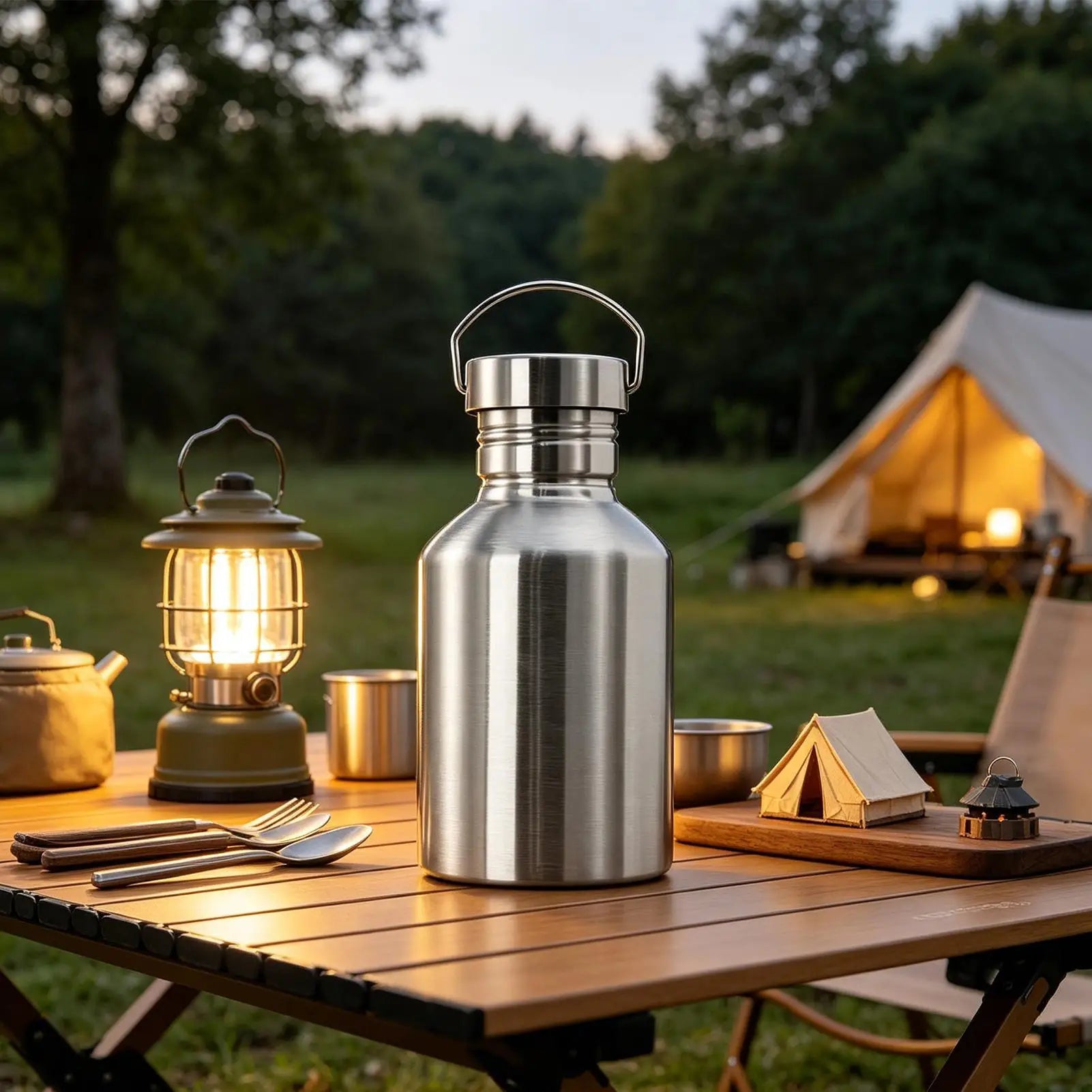 Non Insulated Stainless Steel Water Bottle Large Capacity Sports
